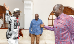 President Ruto with Raila Odinga at State House Mombasa.